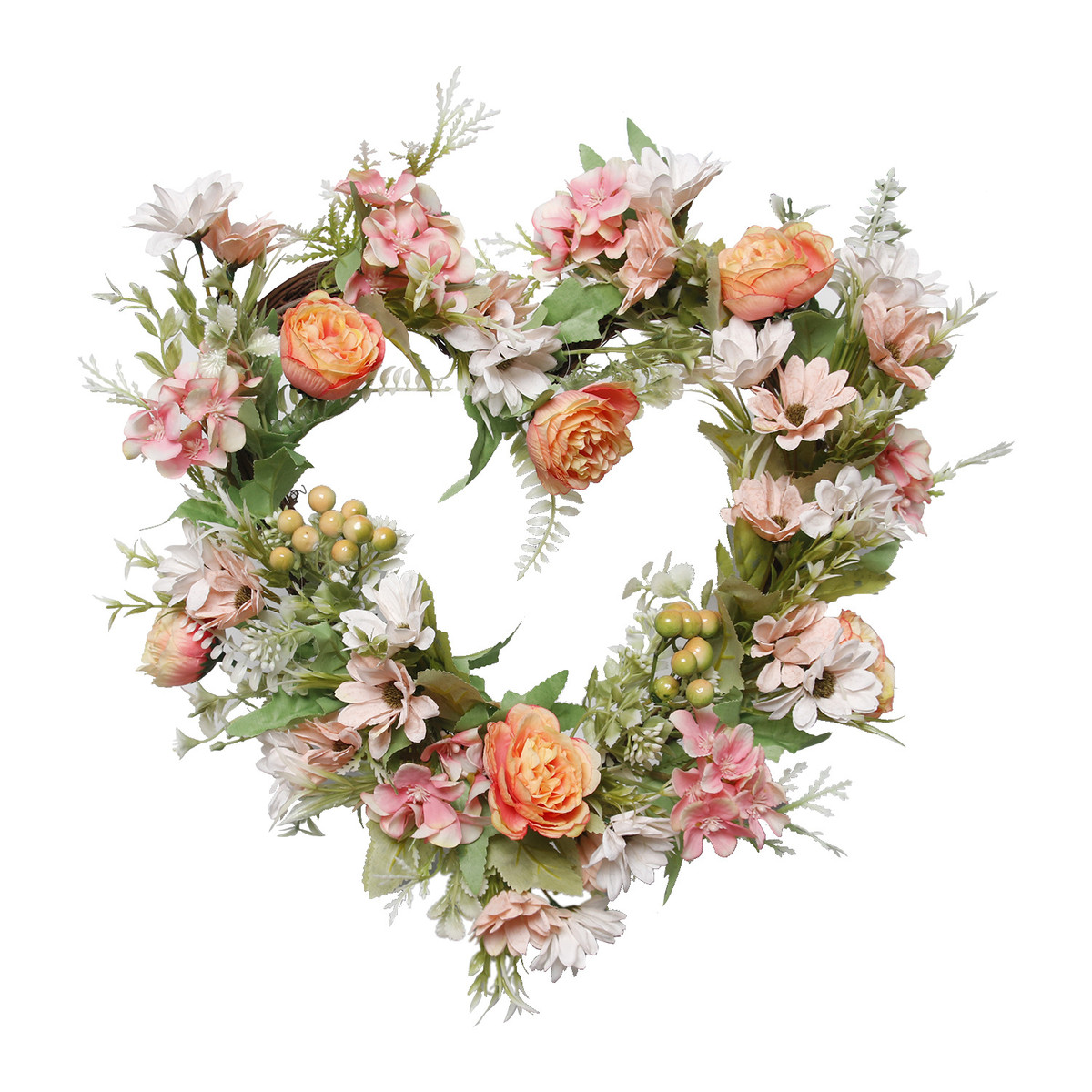 仿真爱心玫瑰花环薰衣草仿真植物绿植家居装饰婚庆圣诞节布景假花