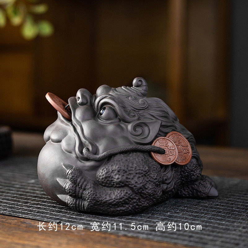 金蟾紫砂茶宠用品可养蟾蜍宠物茶桌茶台摆件茶道禅意茶具精品配件