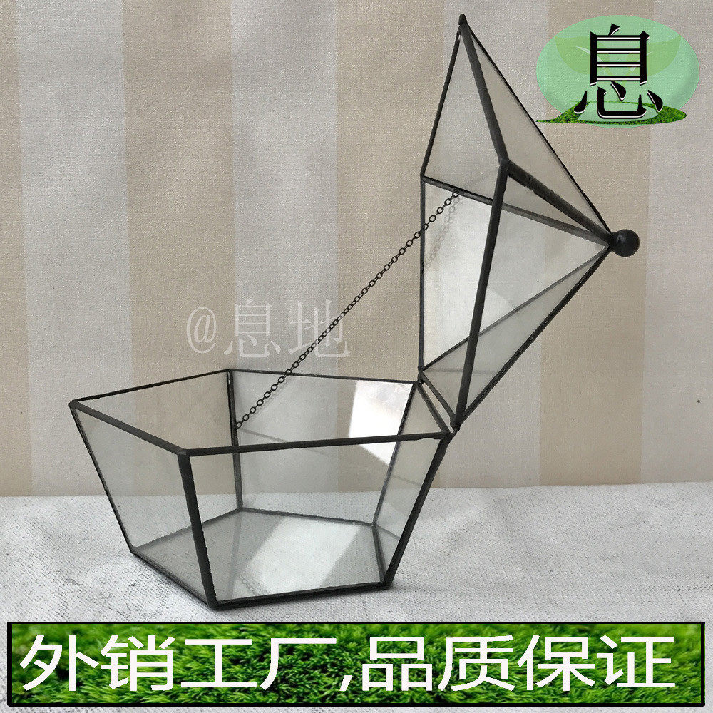16055b包邮!花房直销几何玻璃花房多肉玻璃工厂微景观玻璃小花房