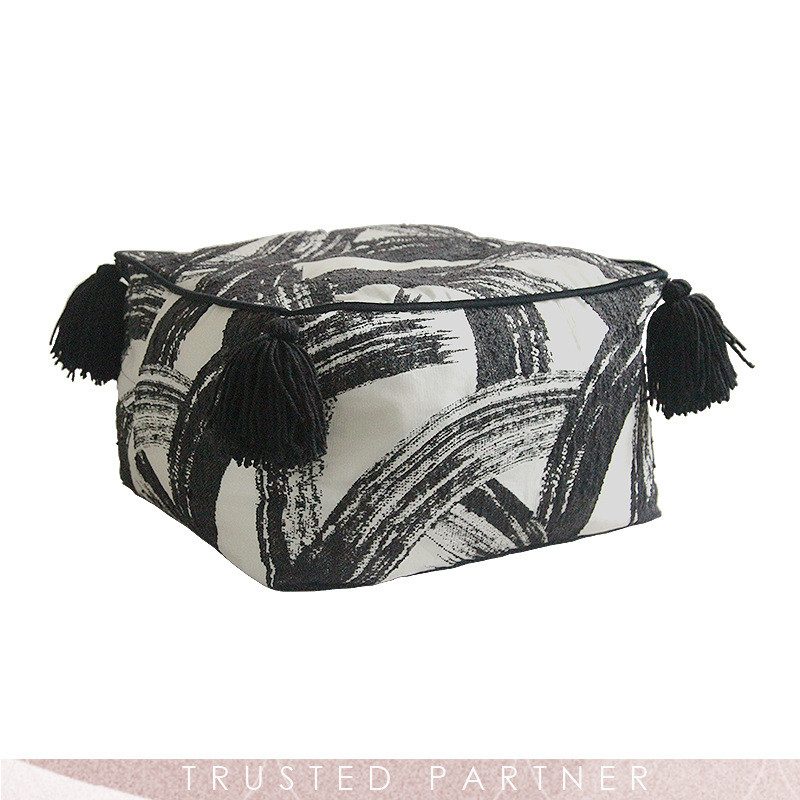 热销黑白泼墨中国风懒人沙发坐墩客厅墩子地毯坐垫凳