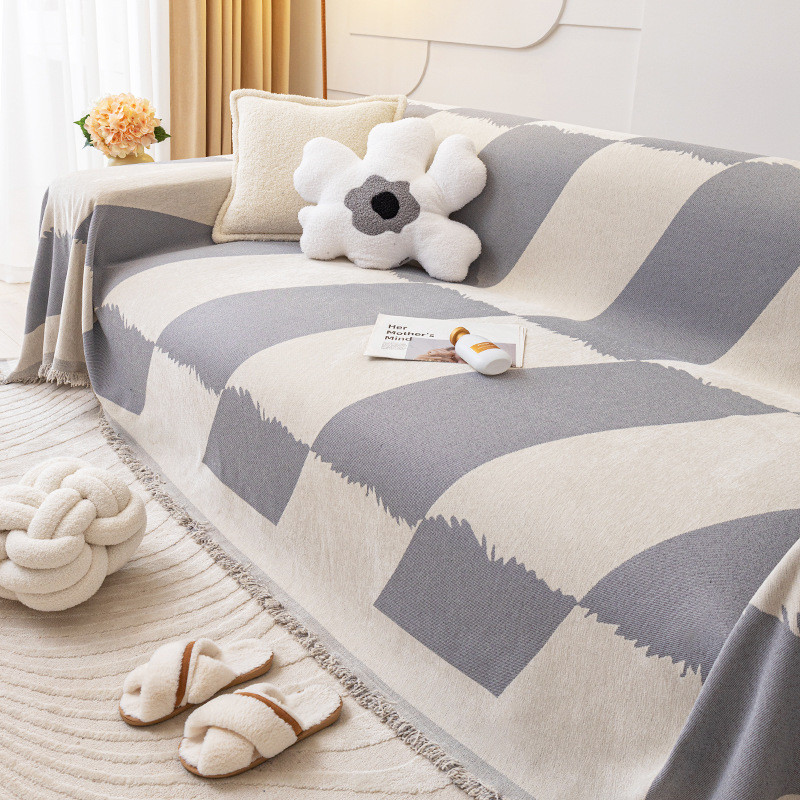 雪尼尔沙发巾四季通用简约现代沙发套罩全包万能套沙发毯坐垫盖布