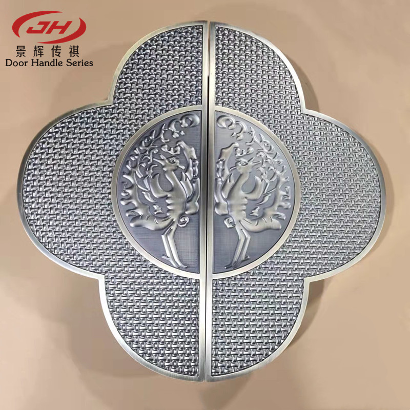 中式浮雕雕刻彷古大门拉手 半圆形玻璃门把手 青古铜木门把手拉手