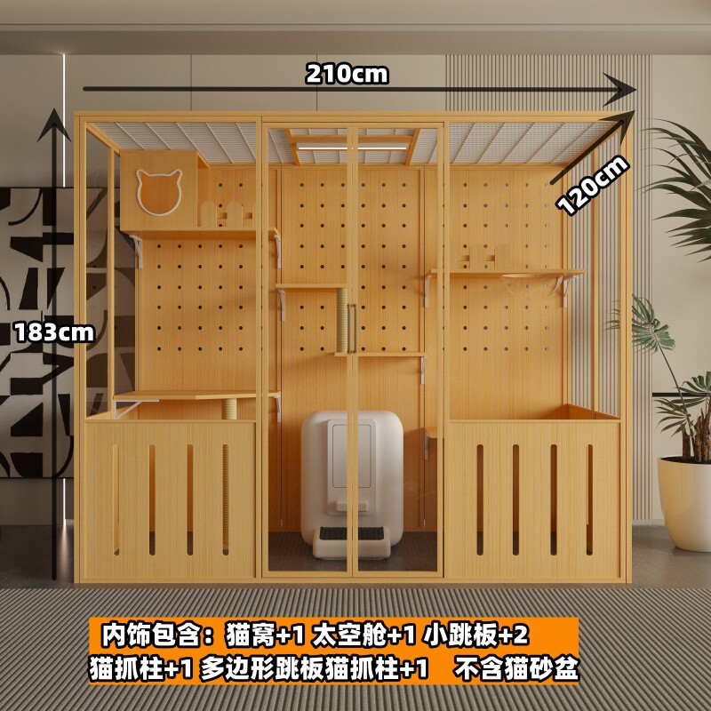 宠柜大型猫笼子猫别墅猫屋豪华家用猫笼室内猫舍玻璃猫咪别墅全景
