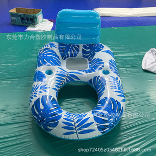 新款 现货花纹水上浮成人加厚水上充气可折叠吊床躺椅排浮床泳圈