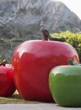 造型水果蔬菜景观仿真果园小品大摆件户外玻璃钢卡通水果果菜雕塑