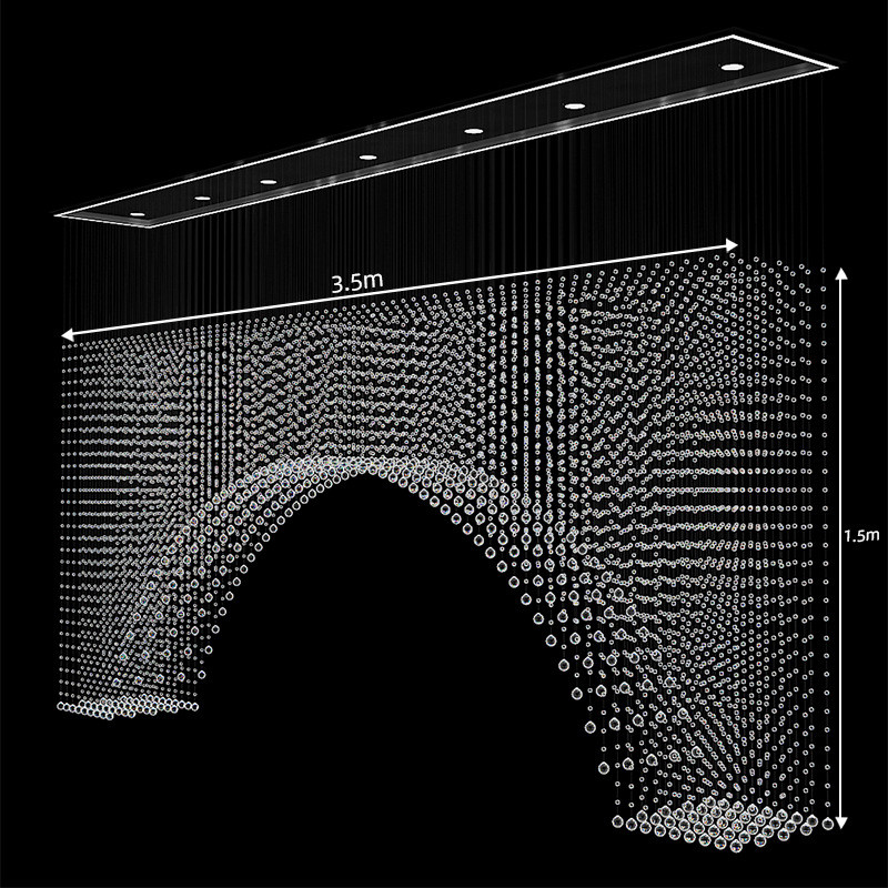 厂家直销水晶拱门婚庆热卖水晶珠帘礼堂婚道具吊顶装饰拱形珠帘