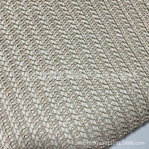 pp草编织布草编包编织料镂空编织网布提花鞋材装饰布批发