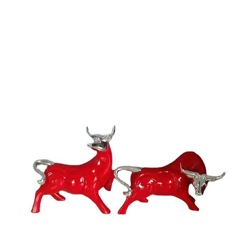 动物摆饰情侣对牛个性电度创意家居饰品树脂工艺品摆件