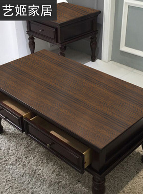 9wor仿木纹复古原木餐桌垫茶几桌布红色防水塑料pvc软玻璃茶几垫