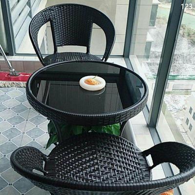 阳台茶桌椅小圆桌新款小型椅子茶几桌子圆形现代简约藤椅