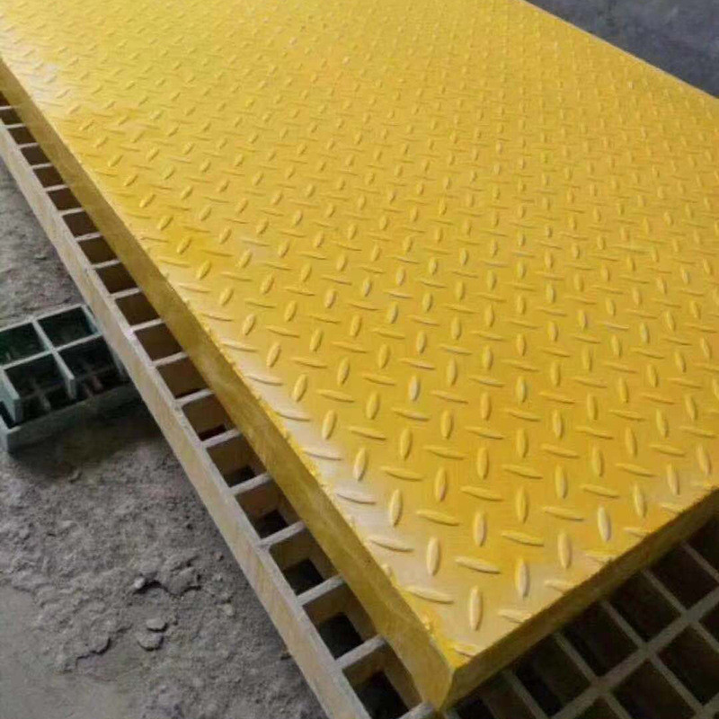 厂家批发玻璃钢格栅板排水沟下水道污水池地沟格栅花纹密封盖板