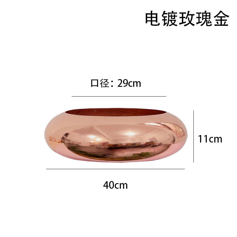 中式蝴蝶兰花盆冬青银柳年宵花插花盆轻奢福花篮花器福盆铁艺桶花