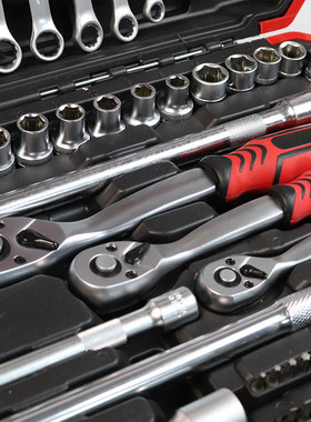 汽修工具套装棘轮扳手180汽车修理套筒组合组套维修件修车工具箱