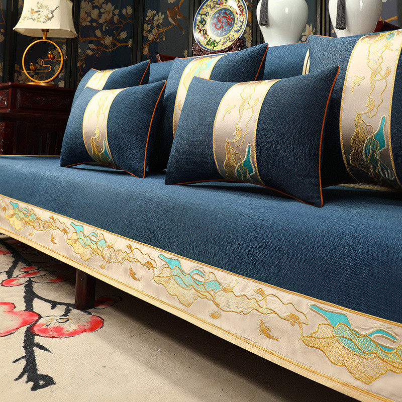 巾新中式沙发巾高档防滑实木沙发垫盖布罗汉床盖红木沙发坐垫
