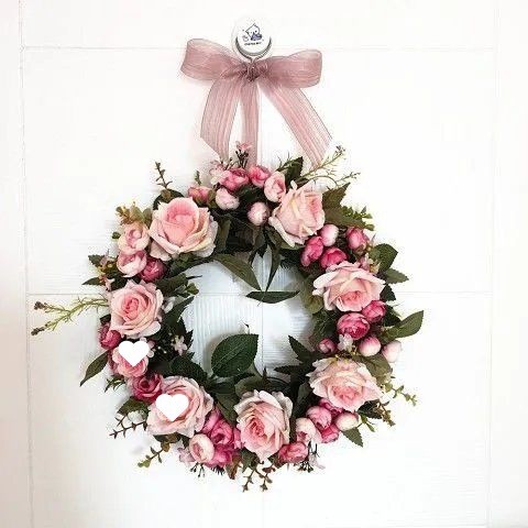 入户门花环门上挂的花环婚房门装饰花墙爱心背景挂饰挂件新家商用