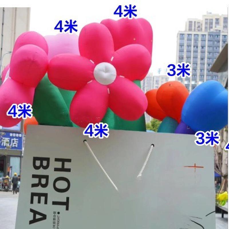 网红大型商场花朵发光卡通气模充气悬挂爱心美陈仿真植物花卉模型