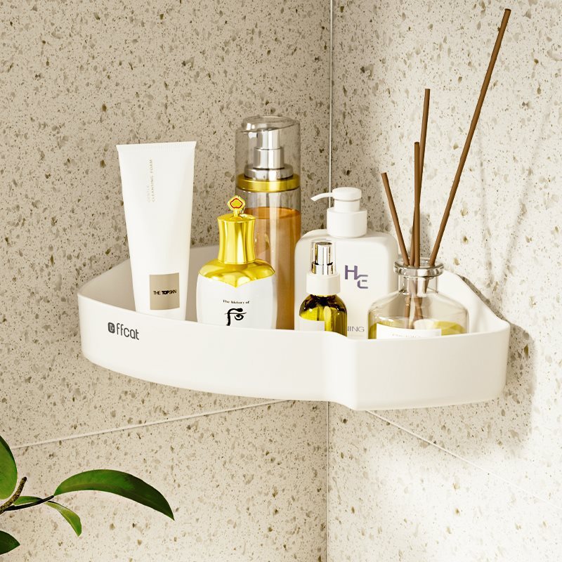 h^浴室置物架免打孔壁挂式洗澡卫生间洗漱台厕所三角墙上收