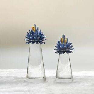 轻奢家居饰品客厅玄关柜水晶摆件花簇雪花水晶花样板间玛瑙石摆件