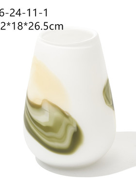 碧轩现代简约磨砂白色透明玻璃花瓶花器插花水培工艺品家居摆件