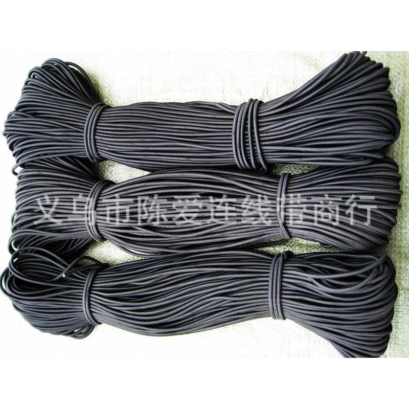 100帐篷每支5mm6mm黑色松紧绳-米游艇弹力绳服装箱包辅料