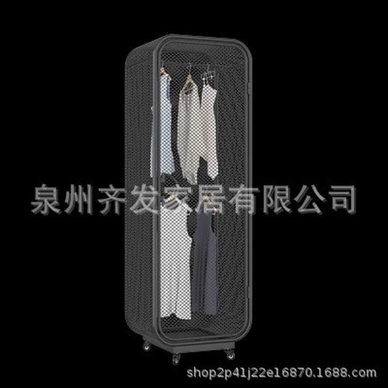 北欧轻奢衣橱网红单门衣柜收纳家用服装柜铁艺儿童卧室经济小户型