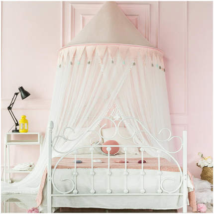 wbz7厂促儿童蚊帐公主女孩卧室梦幻挂墙吊顶防摔半圆家用免打孔顶