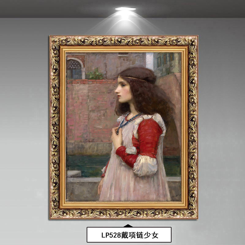 美式人物油画高级感法式复古走廊客厅壁画欧式女孩挂画玄关装饰画图片