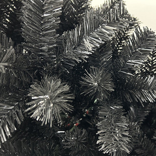 2024新款黑色弯头圣诞树加密pvc商场酒店布置落地仿真圣诞树