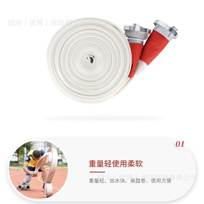 龙安（longan) 消防水带抗型耐磨有衬里聚氨酯8/10高压65接口20米