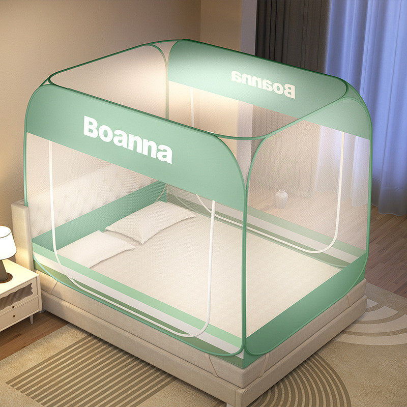 免安装蒙古包蚊帐防尘顶双开门回蚊帐全底坐床底蚊帐防掉床大空间
