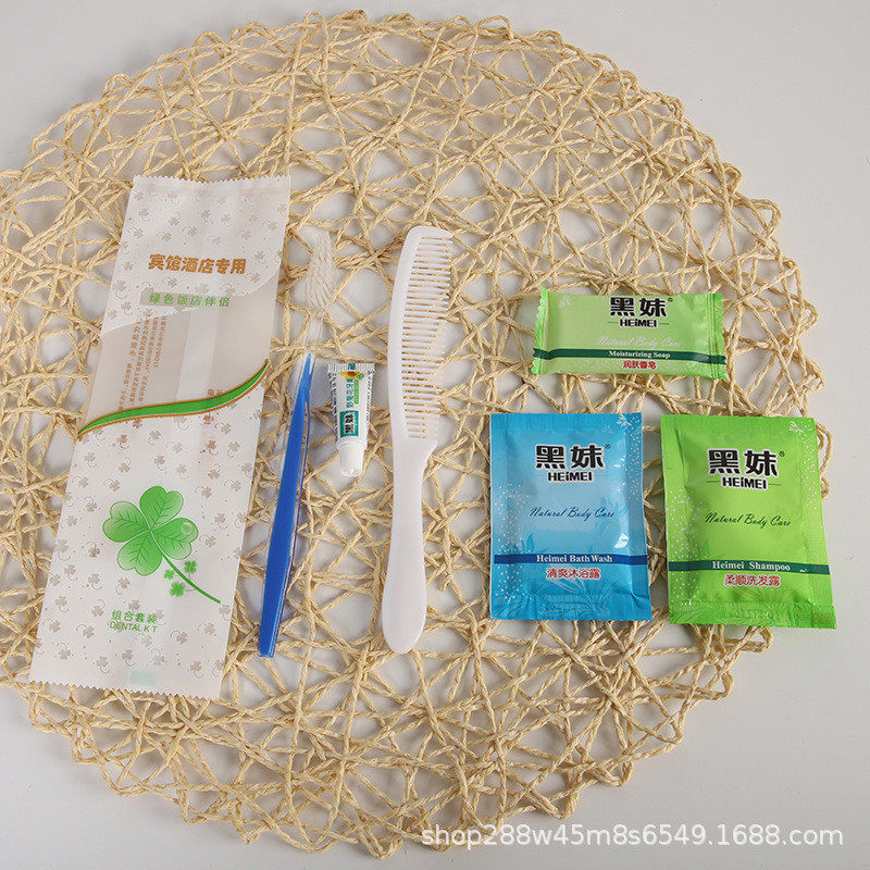 100套/件牙具一次性牙膏牙刷洗漱6件套酒店宾馆6合一厂价批发