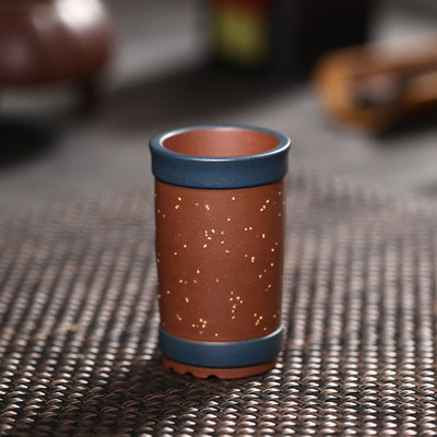 热销仿古微型笔筒名家觅陶乡孙伟制花盆盆原矿紫泥粉浆墨绿泥铺砂