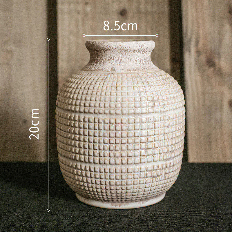 素纹旧瓷瓶复古陶瓷罐子花瓶花器装饰摆件怀旧美式乡村