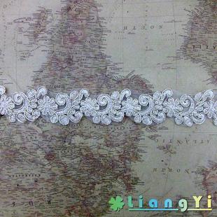 水溶蕾丝花边车骨刺绣条码 金色精致金线骨线花边diy花边辅料