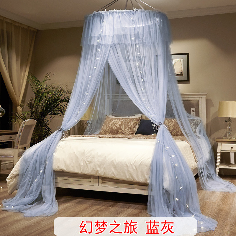 吊顶蚊帐圆顶双人加大1.5/1.8/2m米床落地欧式吸顶圆形蚊帐1.2m床