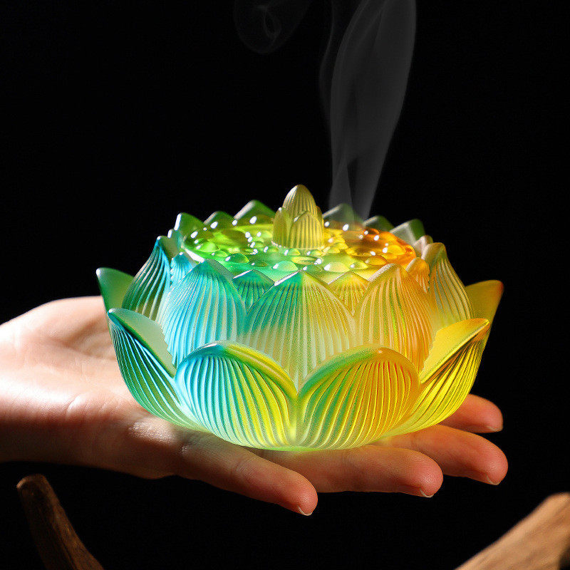 gz6m琉璃香炉莲花檀香盘香熏香沉香炉塔香线香道香炉家用室内摆件