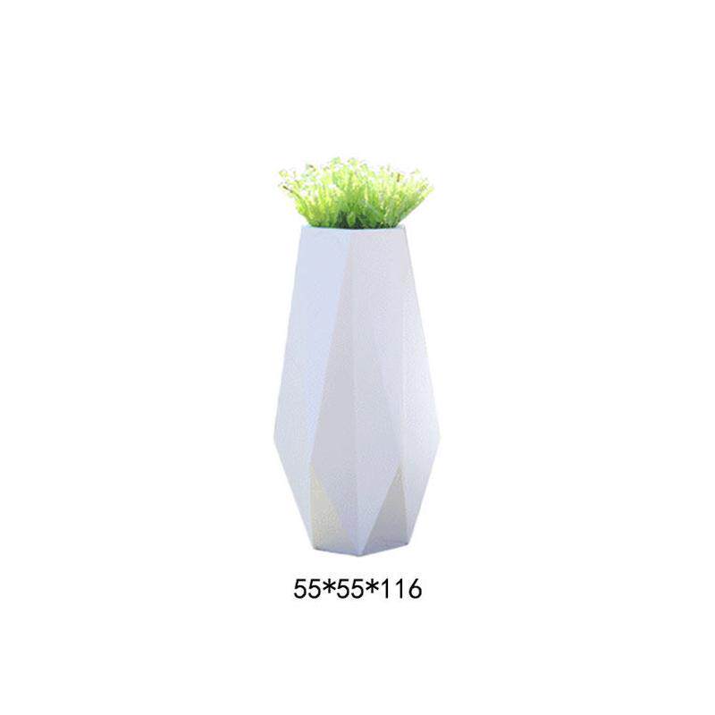 园林景观折纸菱形花盆户外落地不规则酒店商场创意花钵玻璃钢摆件