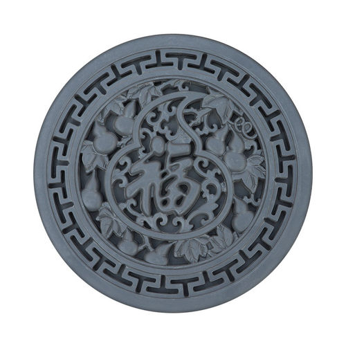 热销37cm多子多福字树脂砖雕圆形新中式树脂院墙装饰挂件农连年有