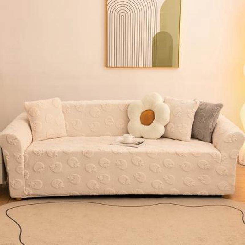 猫抓新款毛绒加厚沙发套罩全包万能套防滑皮沙发保护套防秋冬盖布