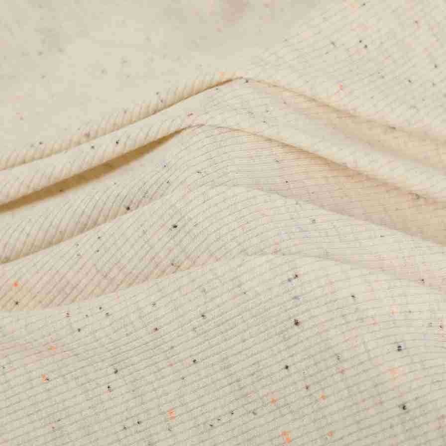 雪花彩棉彩点莫代尔2x2罗文针织汗布200坠克感高弹罗纹面料