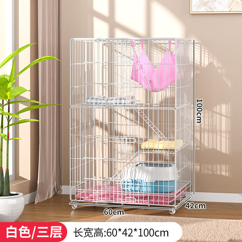 包邮猫别墅笼子宠物室内猫咪窝双层三层四层可折叠家用猫笼大空间