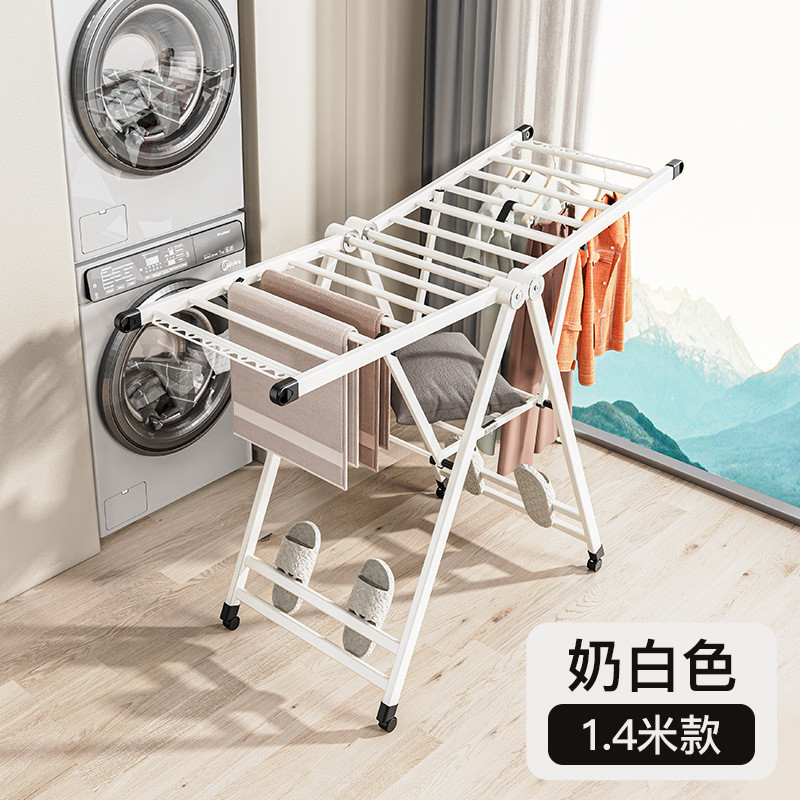 家用晒衣架晾衣架卧室内阳台翼型铝合金落地折叠便携式晒被子