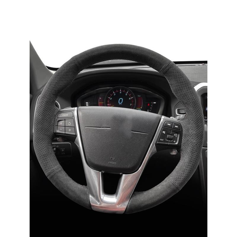 热销适用沃尔沃xc60方向盘套手缝皮翻毛s90/xc90/xc40/s60l/s80l/