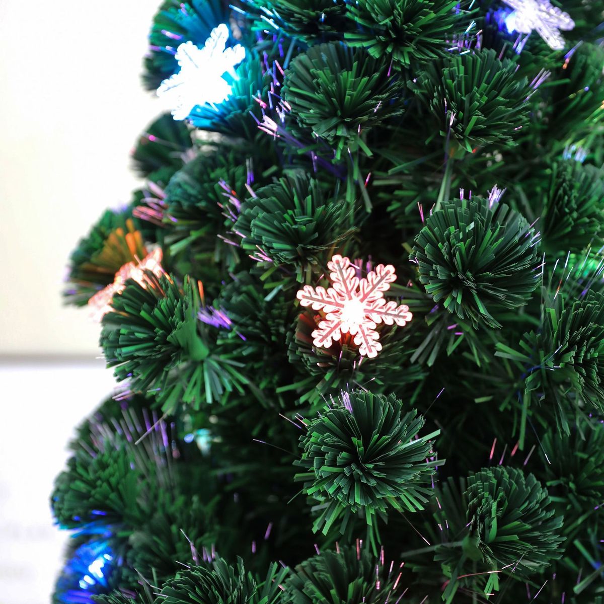 节日光纤雪花圣诞树厂家商场橱窗家居led氛围布置装饰品摆件