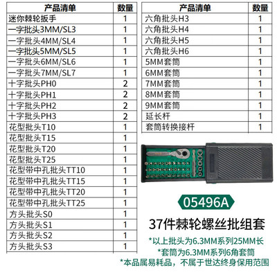 世达工具迷你棘轮螺丝刀套装家用小一字组套套筒十字批头05498a