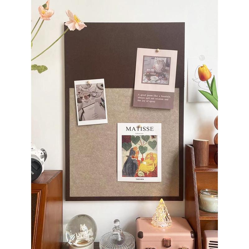 竖版毛毡软木板照片墙贴免打孔留言板挂墙记事展示板墙面装饰自粘