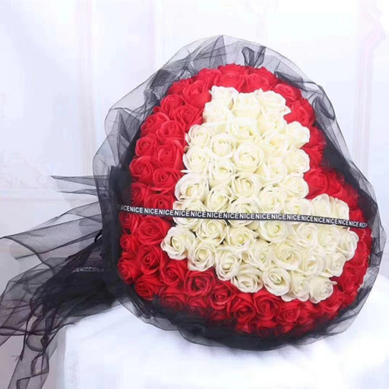 心型99朵玫瑰花女神节爱心送女友热销红色心形玫瑰花情人节花束