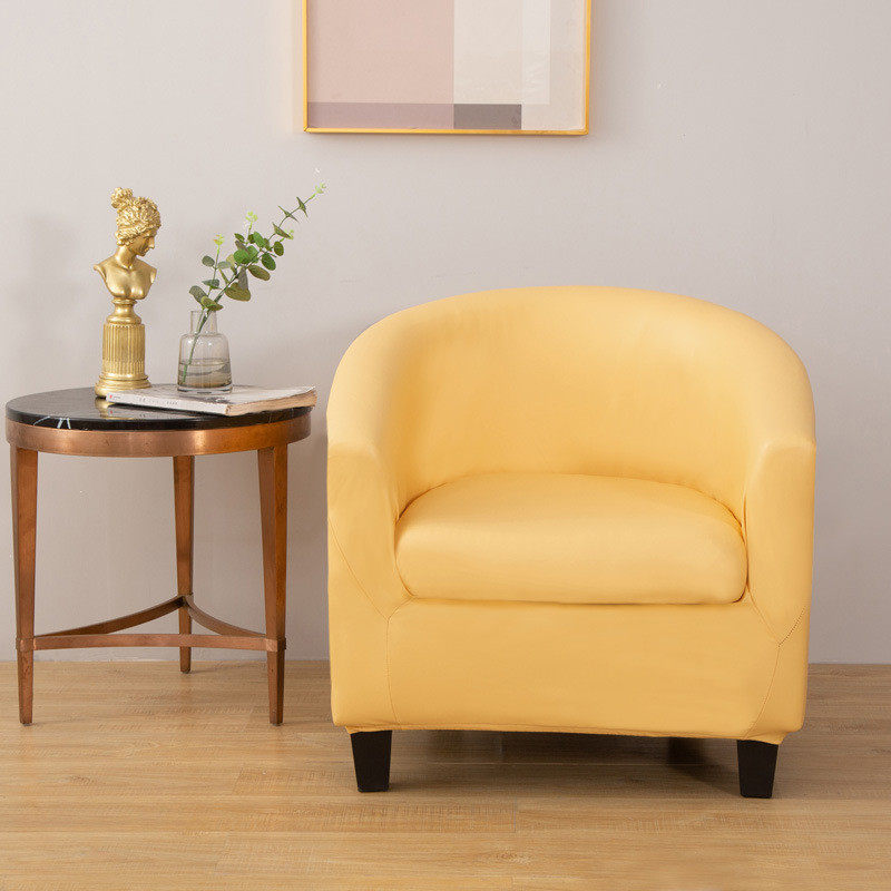 坐垫款皮革美式沙发套单人俱乐部椅子套全包半圆形卡座沙发罩