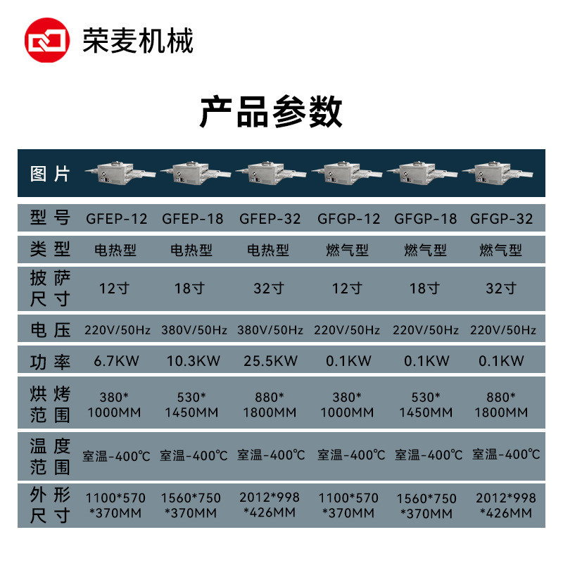 12寸热风炉户外比萨烤炉电热燃气履带式披萨烤箱链式披萨循环商用