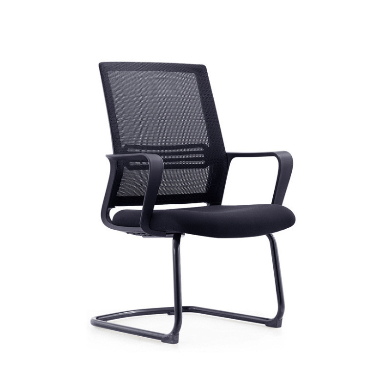 旋转升降家用电脑椅黑色办公椅简约弓形宿舍椅网布椅子商务职员椅